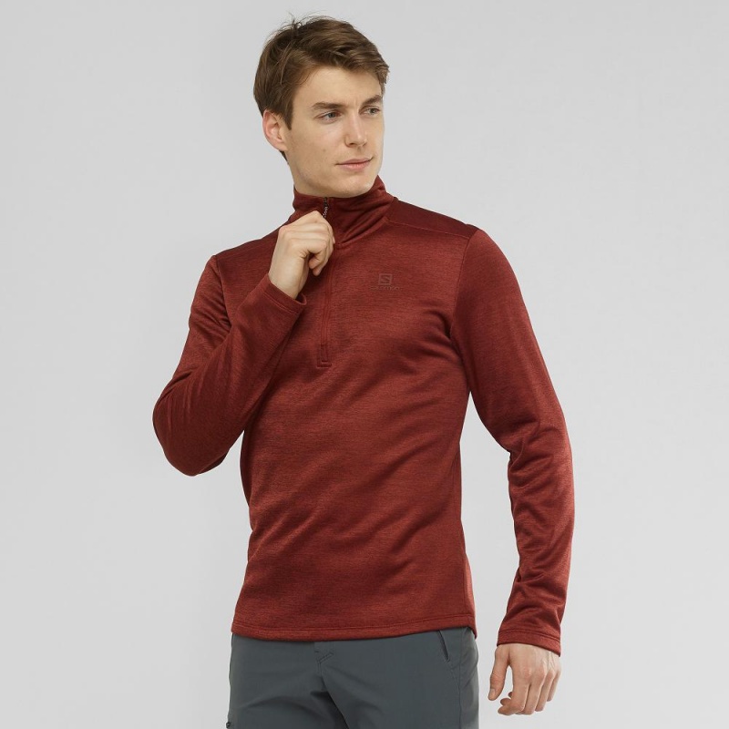 Vestes De Ski Salomon Essential Lightwarm Seamless Homme Rouge | 15072-MYQL