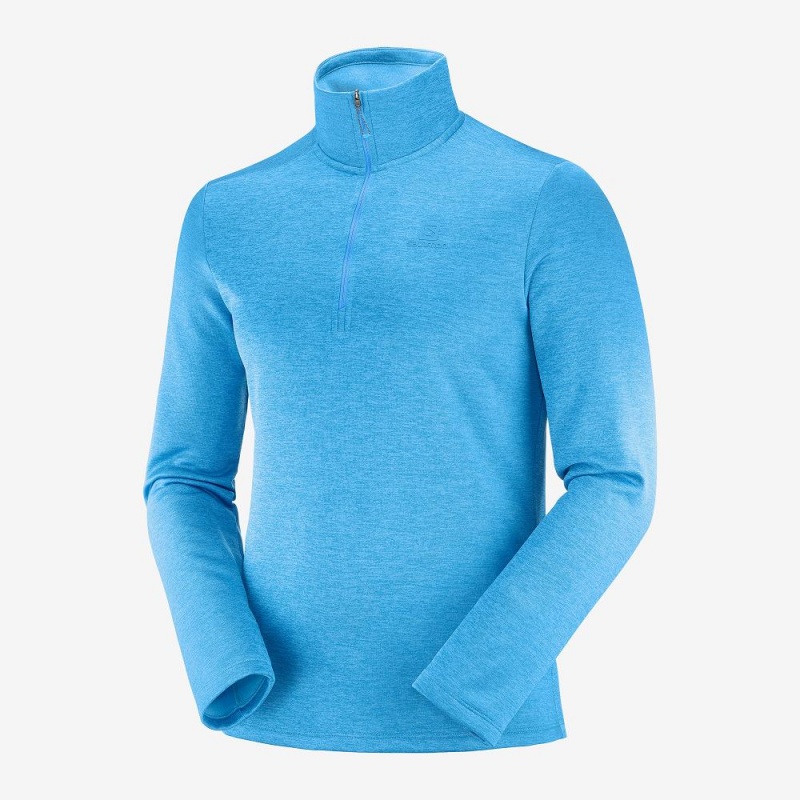 Vestes De Ski Salomon Essential Lightwarm Seamless Homme Bleu | 35291-LTYG