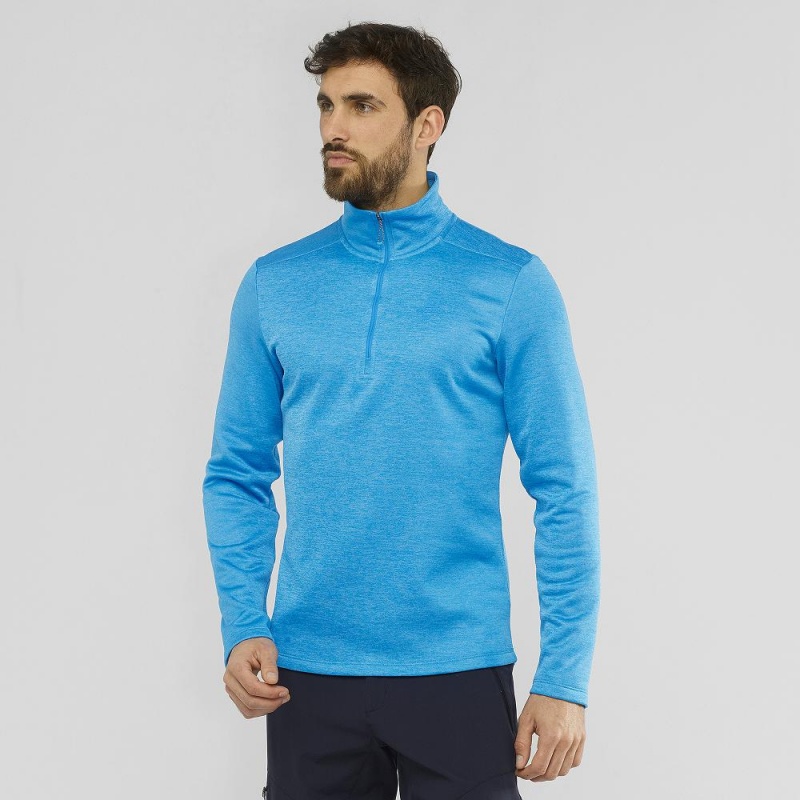 Vestes De Ski Salomon Essential Lightwarm Seamless Homme Bleu | 35291-LTYG