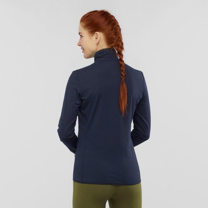 Vestes De Ski Salomon Essential Lightwarm Femme Bleu Marine | 80524-AUDQ