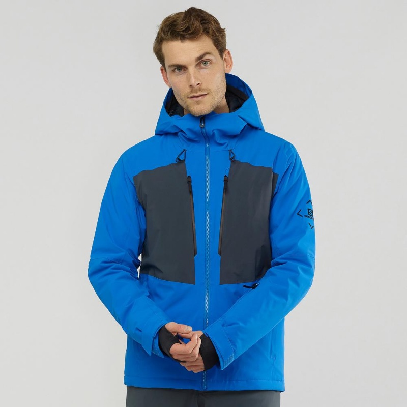 Vestes De Ski Salomon Highland Homme Bleu | 20486-GMXA