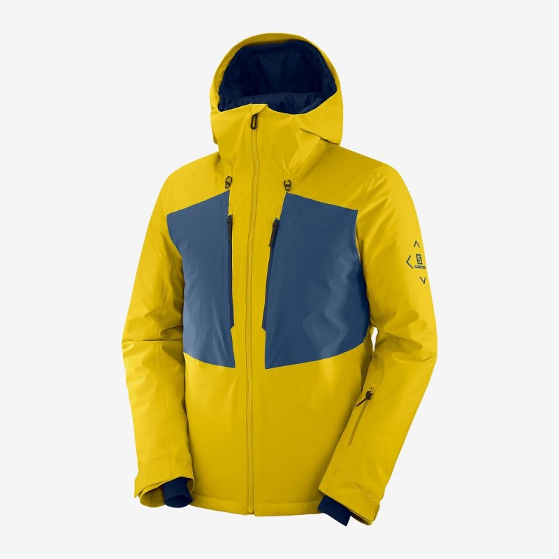 Vestes De Ski Salomon Highland Homme Jaune | 18632-RCSZ