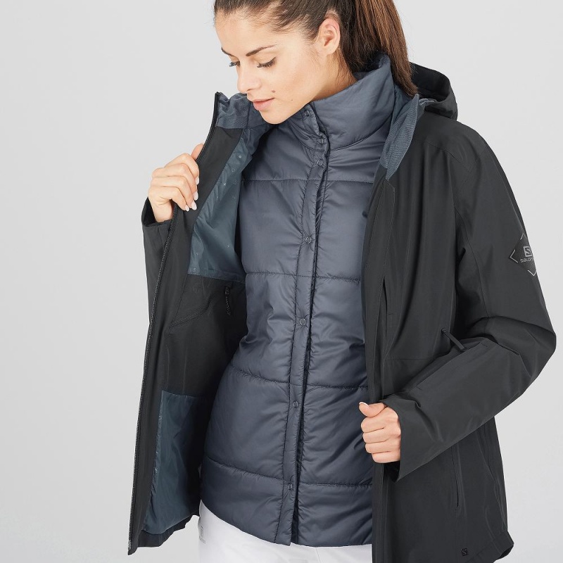 Vestes De Ski Salomon Outlaw 3In1 Jacket W Femme Noir | 82670-FDNK