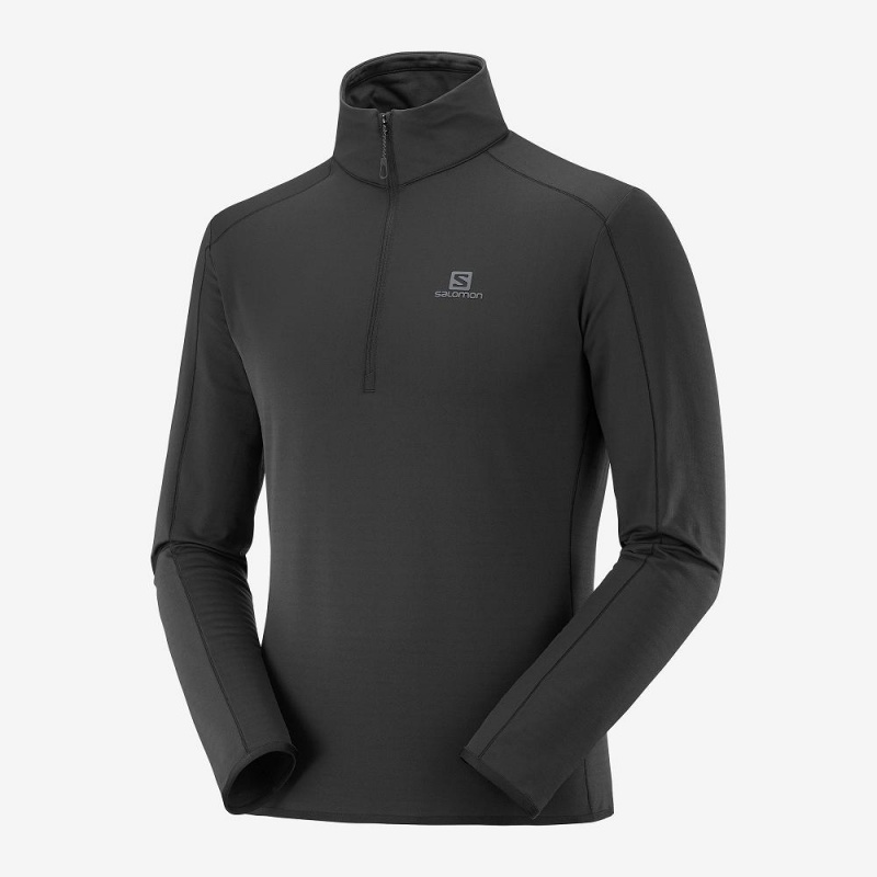 Vestes De Ski Salomon Outrack Half Zip Mid M Homme Noir | 89670-DGSH