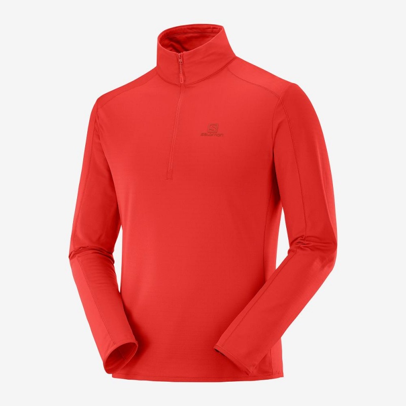 Vestes De Ski Salomon Outrack Half Zip Mid M Homme Rouge | 60527-WUDG