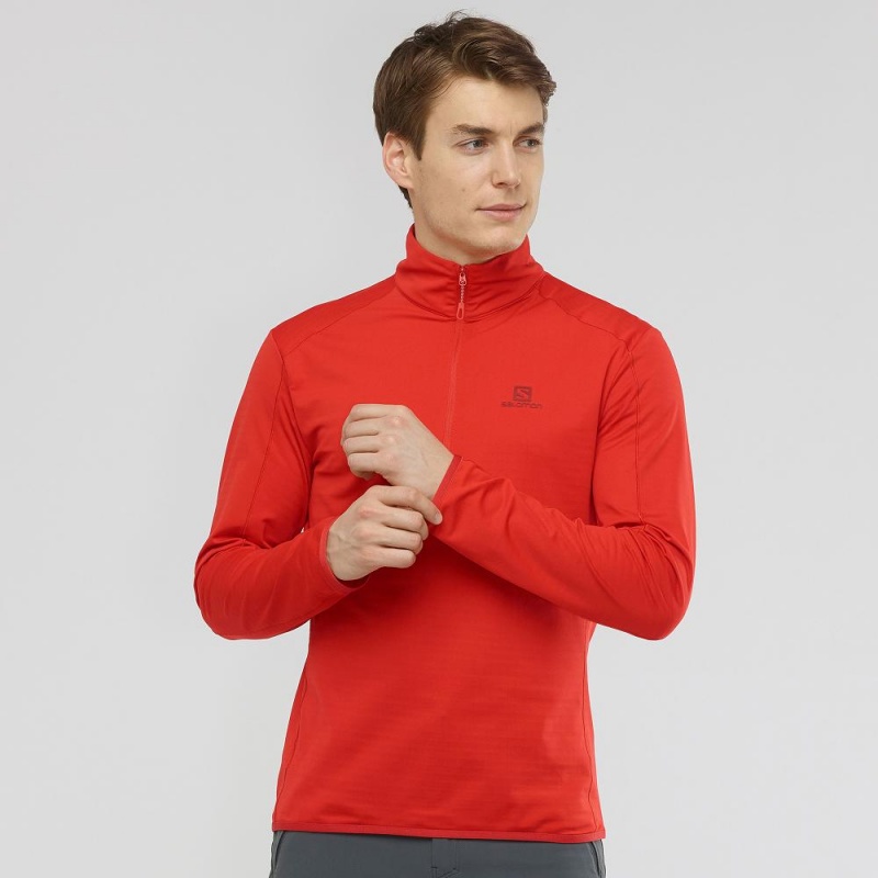 Vestes De Ski Salomon Outrack Half Zip Mid M Homme Rouge | 60527-WUDG