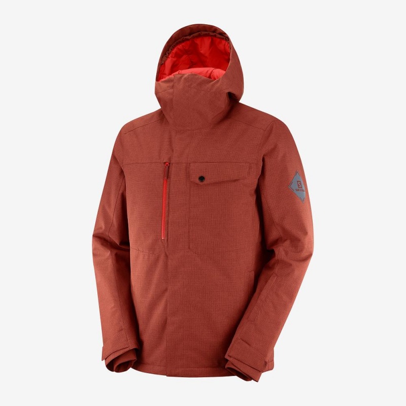 Vestes De Ski Salomon Powderstash Jacket M Homme Rouge | 23608-SFEA