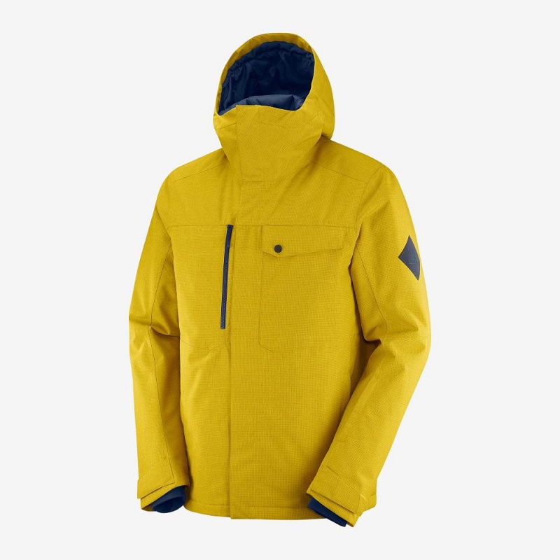 Vestes De Ski Salomon Powderstash Jacket M Homme Jaune | 57086-XQPG