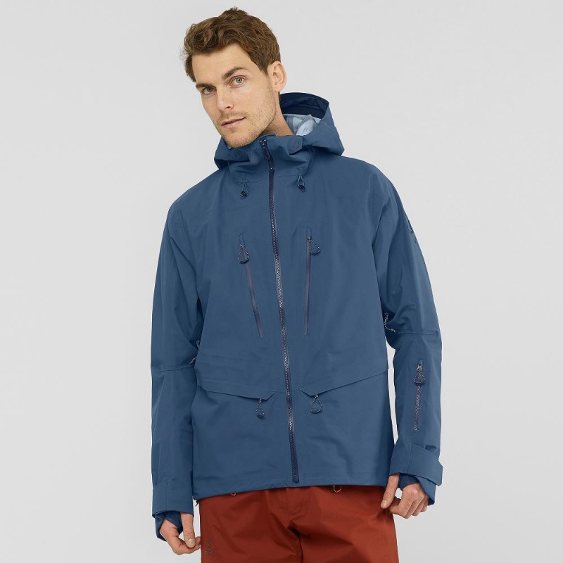 Vestes De Ski Salomon Qst 3L Homme Bleu Marine | 42018-CSDR