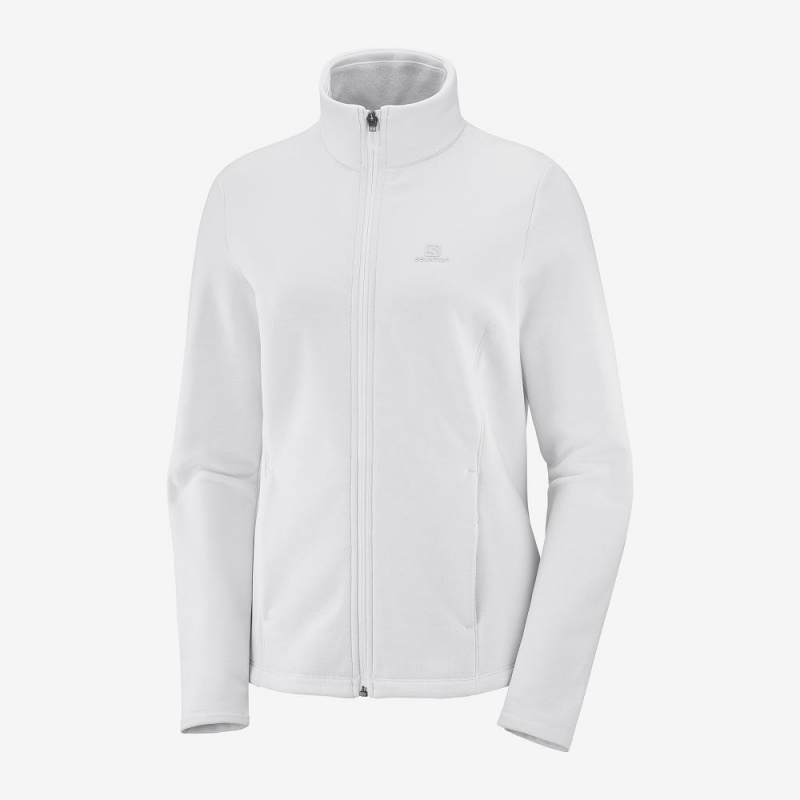 Vestes De Ski Salomon Radiant Full Zip Couche Intermédiaire W Femme Blanche | 06123-BMAN