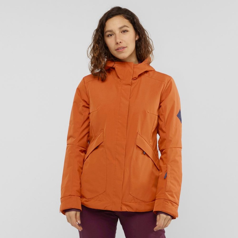 Vestes De Ski Salomon Snow Rebel Femme Marron | 71968-FLEJ