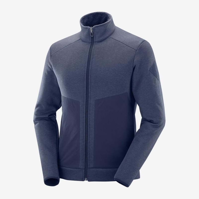 Vestes De Ski Salomon Snowshelter Fleece Jacket M Homme Bleu Marine | 64582-OKMV