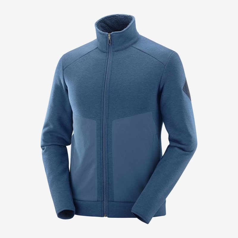 Vestes De Ski Salomon Snowshelter Fleece Jacket M Homme Bleu Marine | 41608-NHQU