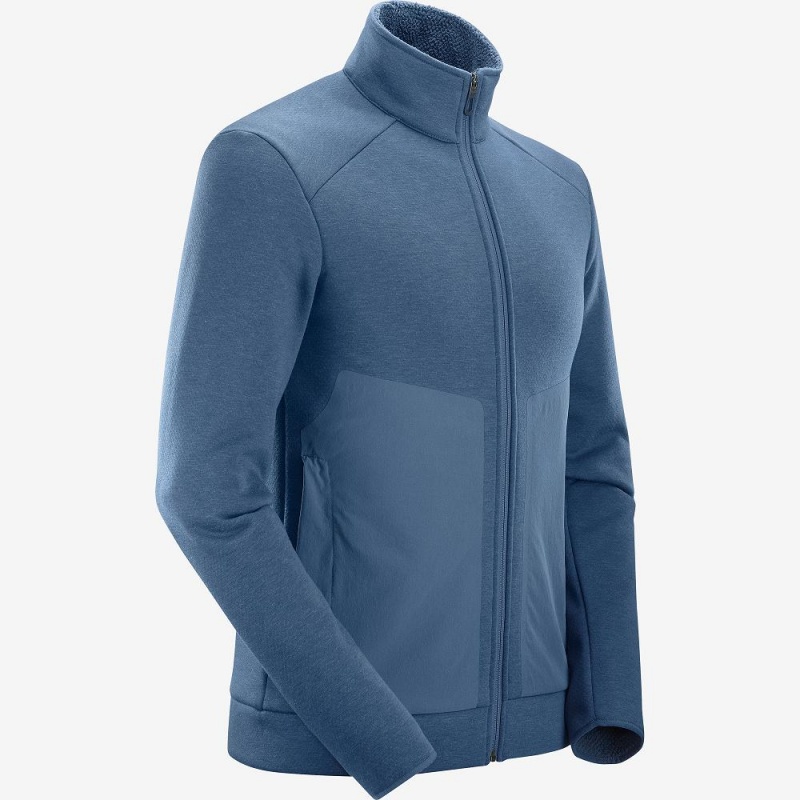 Vestes De Ski Salomon Snowshelter Fleece Jacket M Homme Bleu Marine | 41608-NHQU