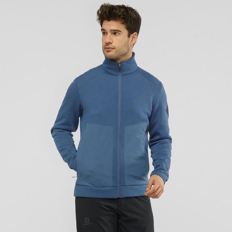 Vestes De Ski Salomon Snowshelter Fleece Jacket M Homme Bleu Marine | 41608-NHQU