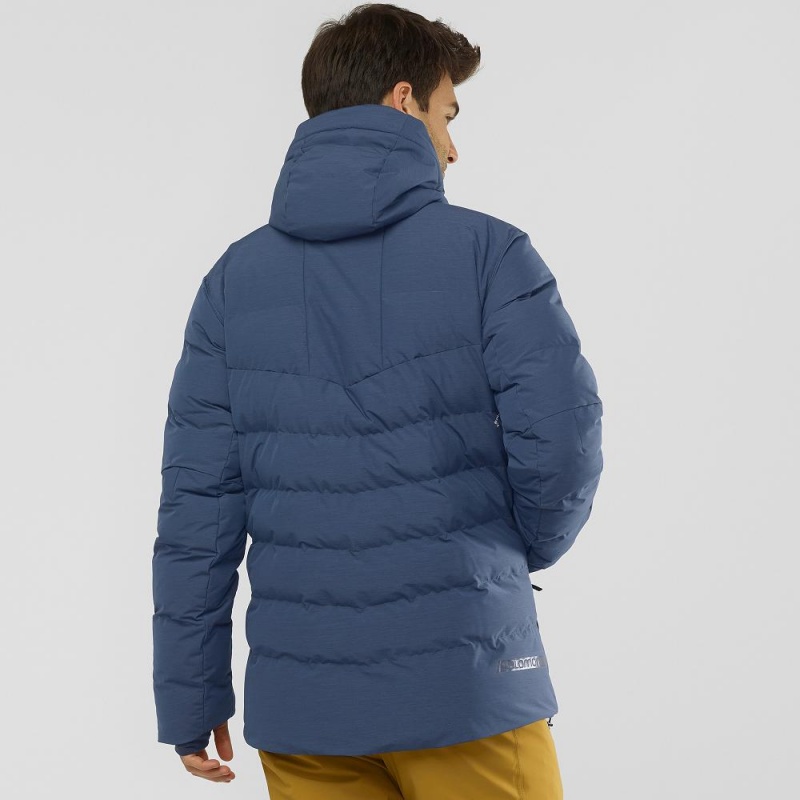 Vestes De Ski Salomon Snowshelter Jacket M Homme Bleu Marine | 38971-NEWS