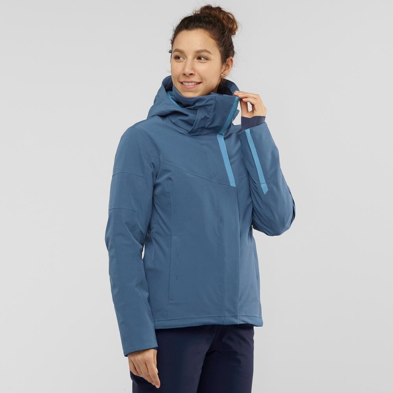 Vestes De Ski Salomon Speed Femme Bleu Marine | 29813-PFVB