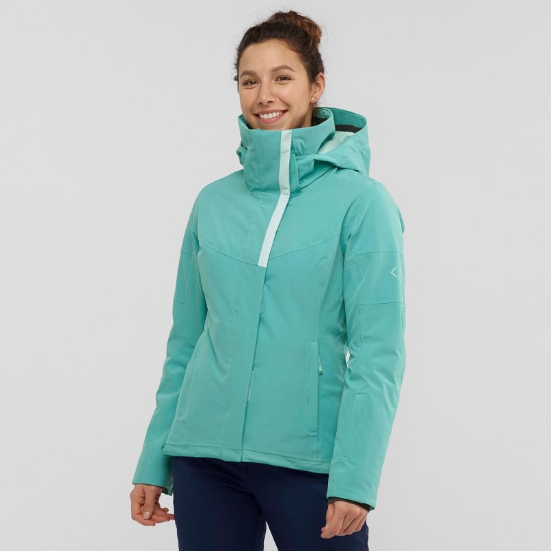 Vestes De Ski Salomon Speed Femme Vert | 15940-PEJK