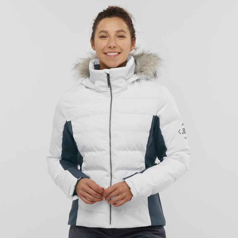 Vestes De Ski Salomon Stormcozy Femme Blanche | 03927-VXYB