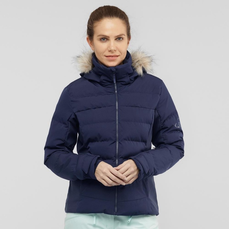 Vestes De Ski Salomon Stormcozy Femme Bleu Marine | 07239-BNMJ