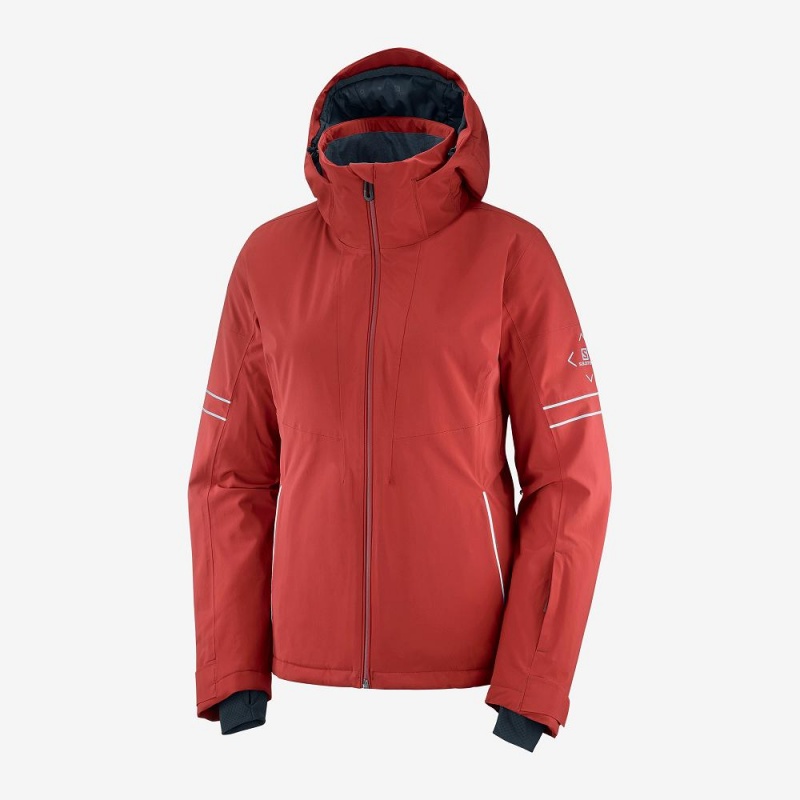 Vestes De Ski Salomon The Brilliant Jacket W Femme Rouge | 89201-HWET