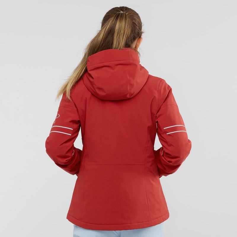 Vestes De Ski Salomon The Brilliant Jacket W Femme Rouge | 89201-HWET