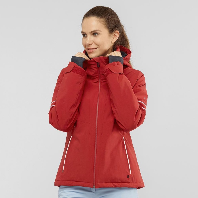 Vestes De Ski Salomon The Brilliant Jacket W Femme Rouge | 89201-HWET