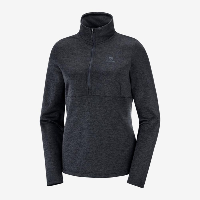 Vestes De Ski Salomon Transition Half Zip W Femme Noir | 86721-LSAN