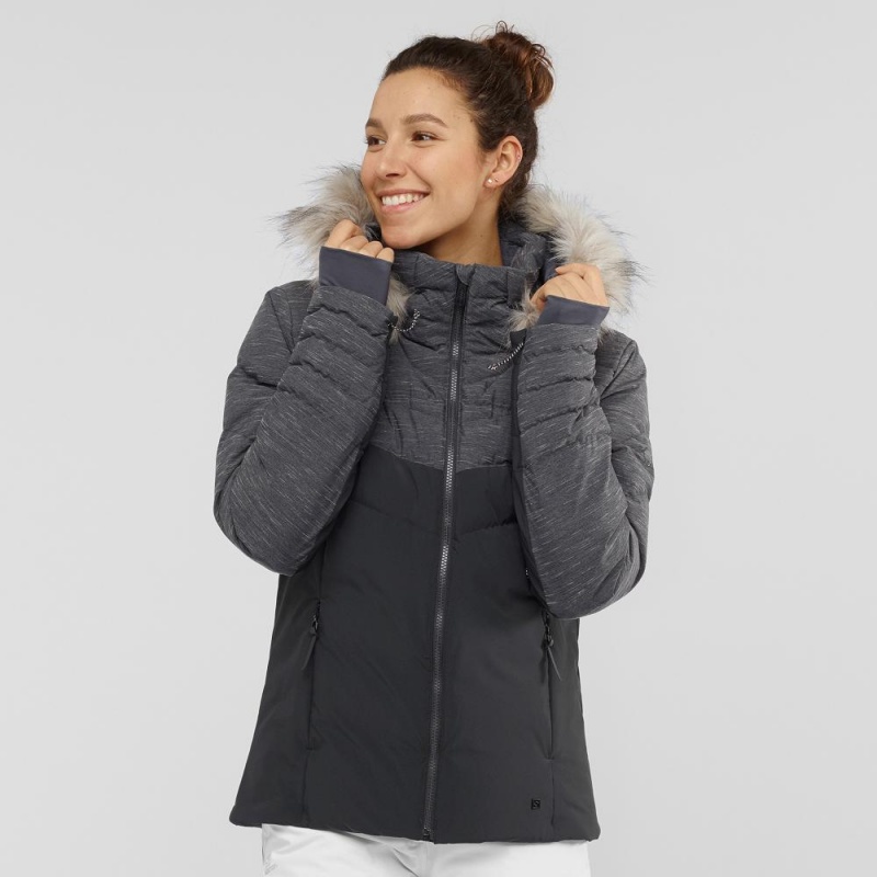 Vestes De Ski Salomon Warm Ambition Jacket W Femme Noir | 69043-TWQD