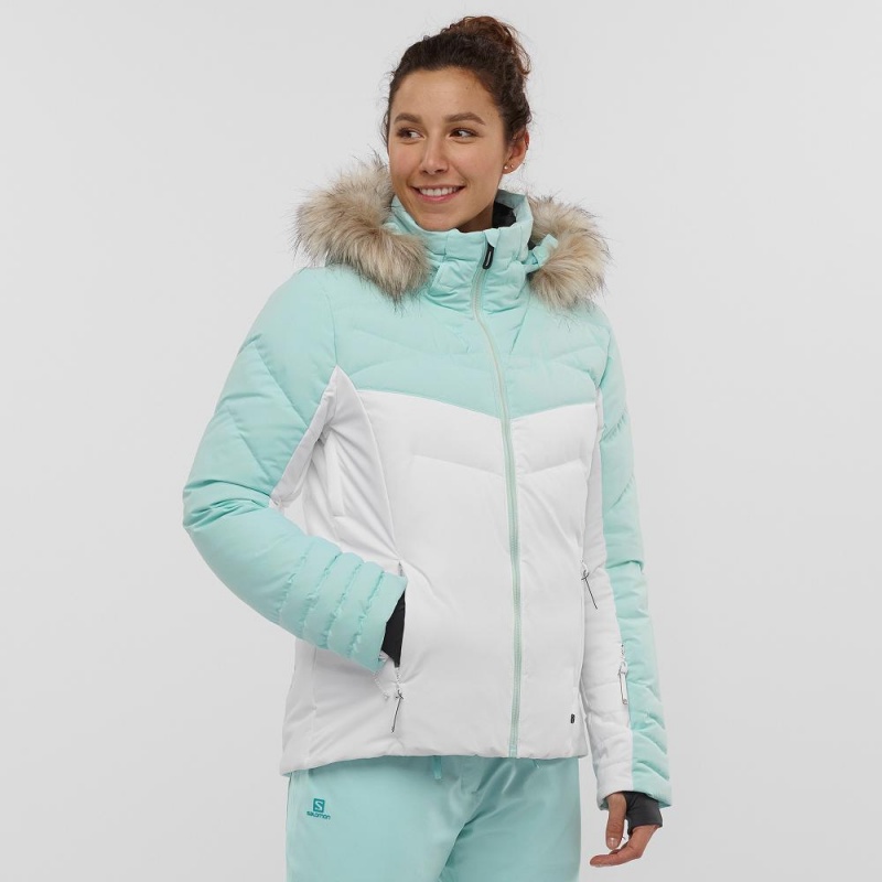 Vestes De Ski Salomon Warm Ambition Jacket W Femme Blanche | 80341-ODZA